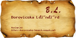 Borovicska Lénárd névjegykártya